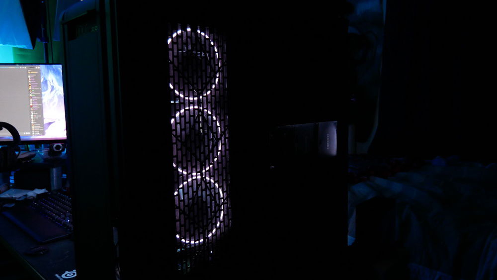 The rear side panel where the side intake is as well as a spot to show-off your SSD's. I plan on adding a T-Force RGB SSD at later point.