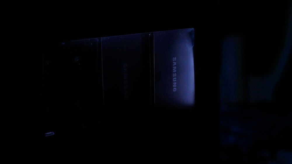 Illumination is provided by a neon RGB strip that winds its way along the side and up above the SSD mounts.