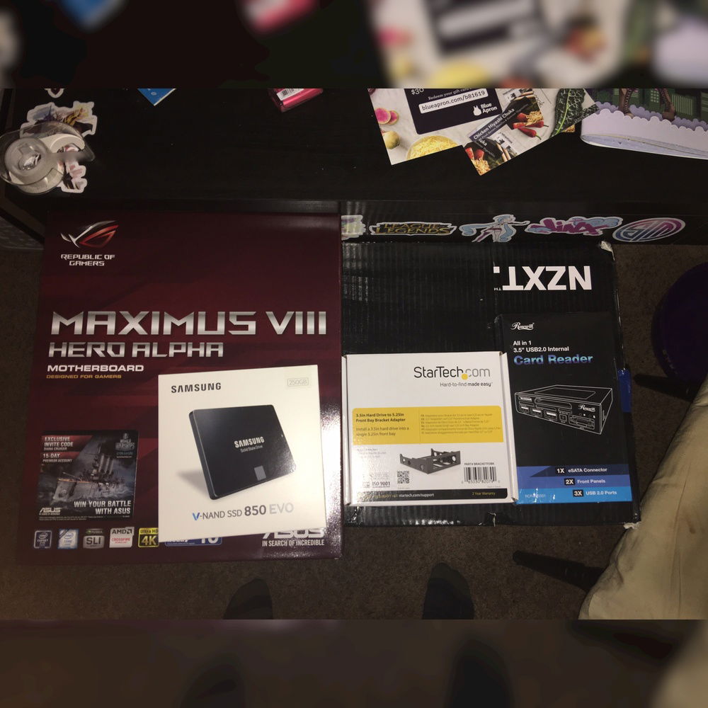 Initial pickup of parts, I had a different case at the start.