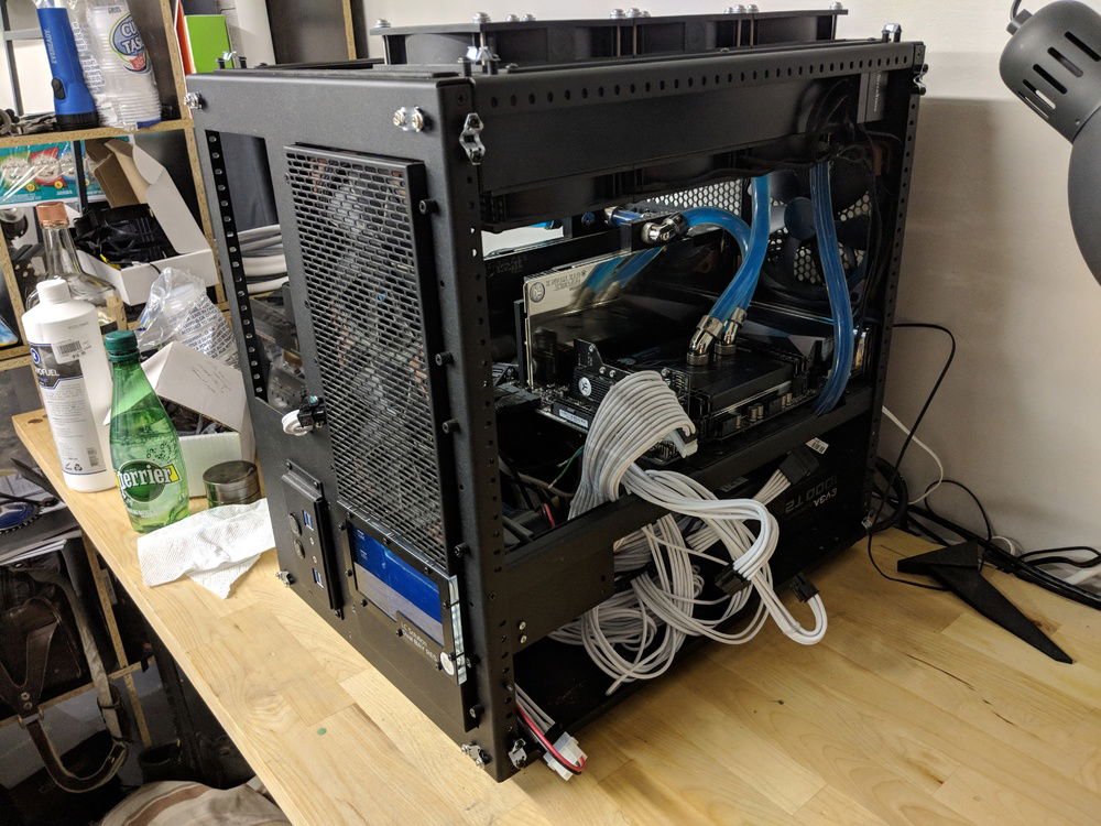 This was some blue EKWB fluid I swapped in to run for a few months to clean out my radiators, it will be swapped to clear as I found the pastel to stick to the sides of everything.