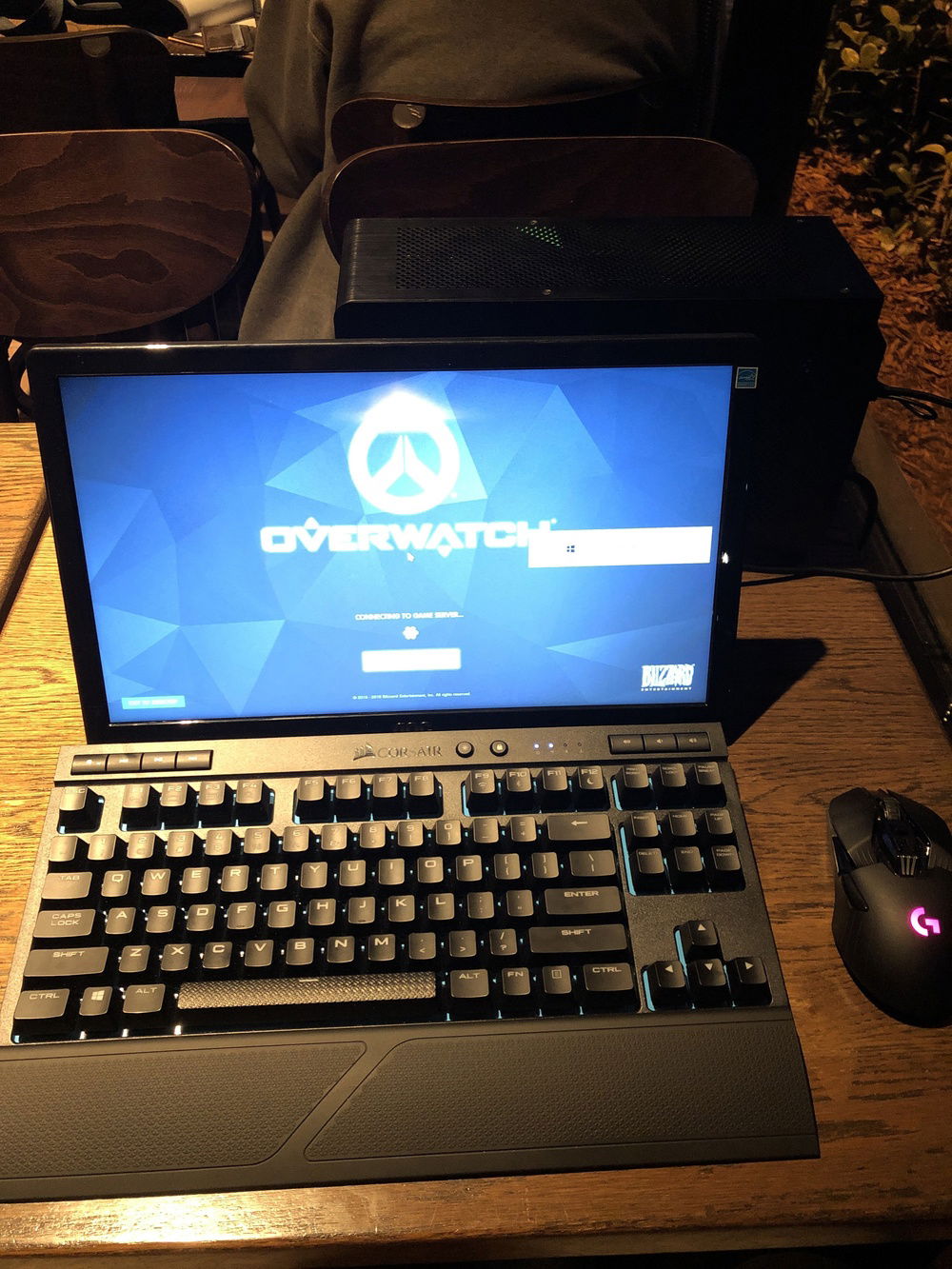 Mobile Set Up. Fits perfectly on the tables at Starbucks