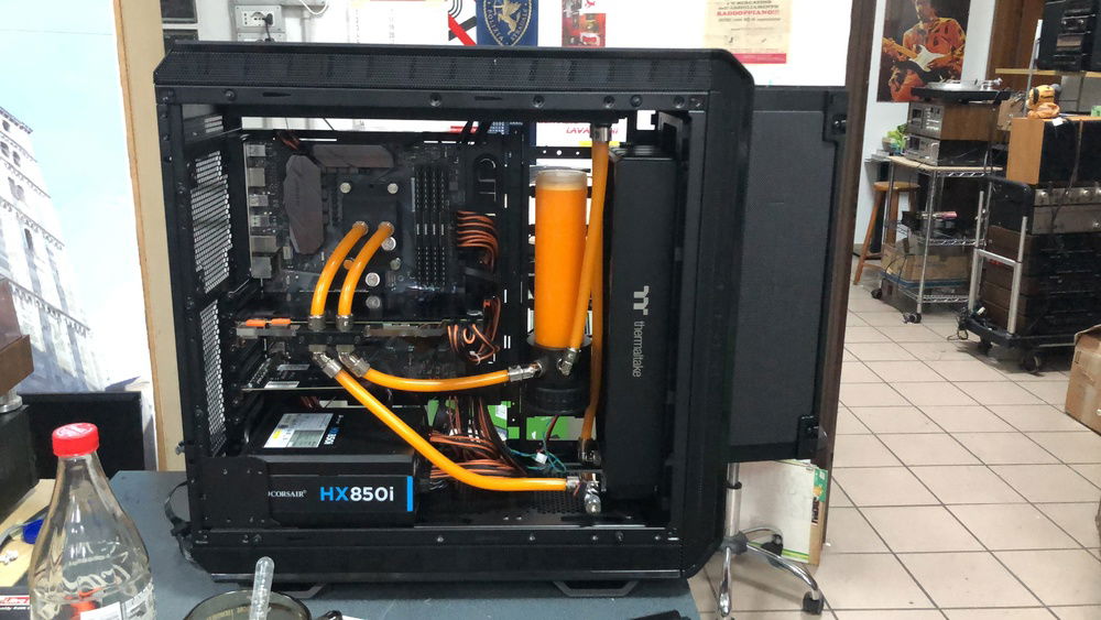 Filled and bleeding the air out