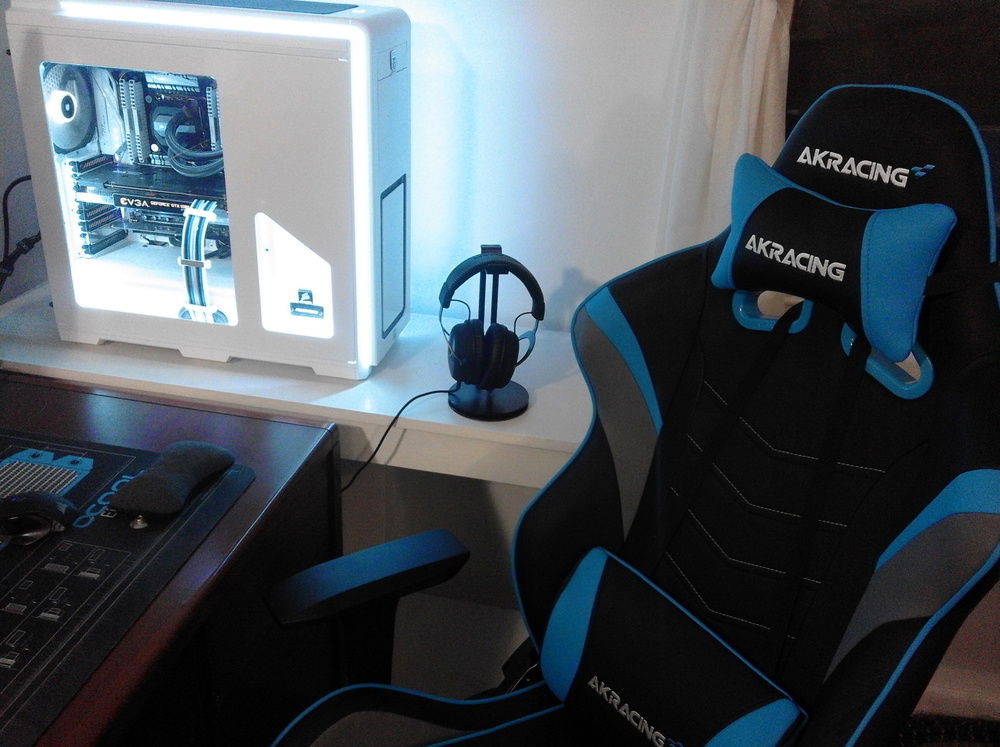 A good gaming chair.. Like the AKRacing Overture is a necessity when long hours of comfort are uncompromising. With the HyperX Cloud 2's in the background