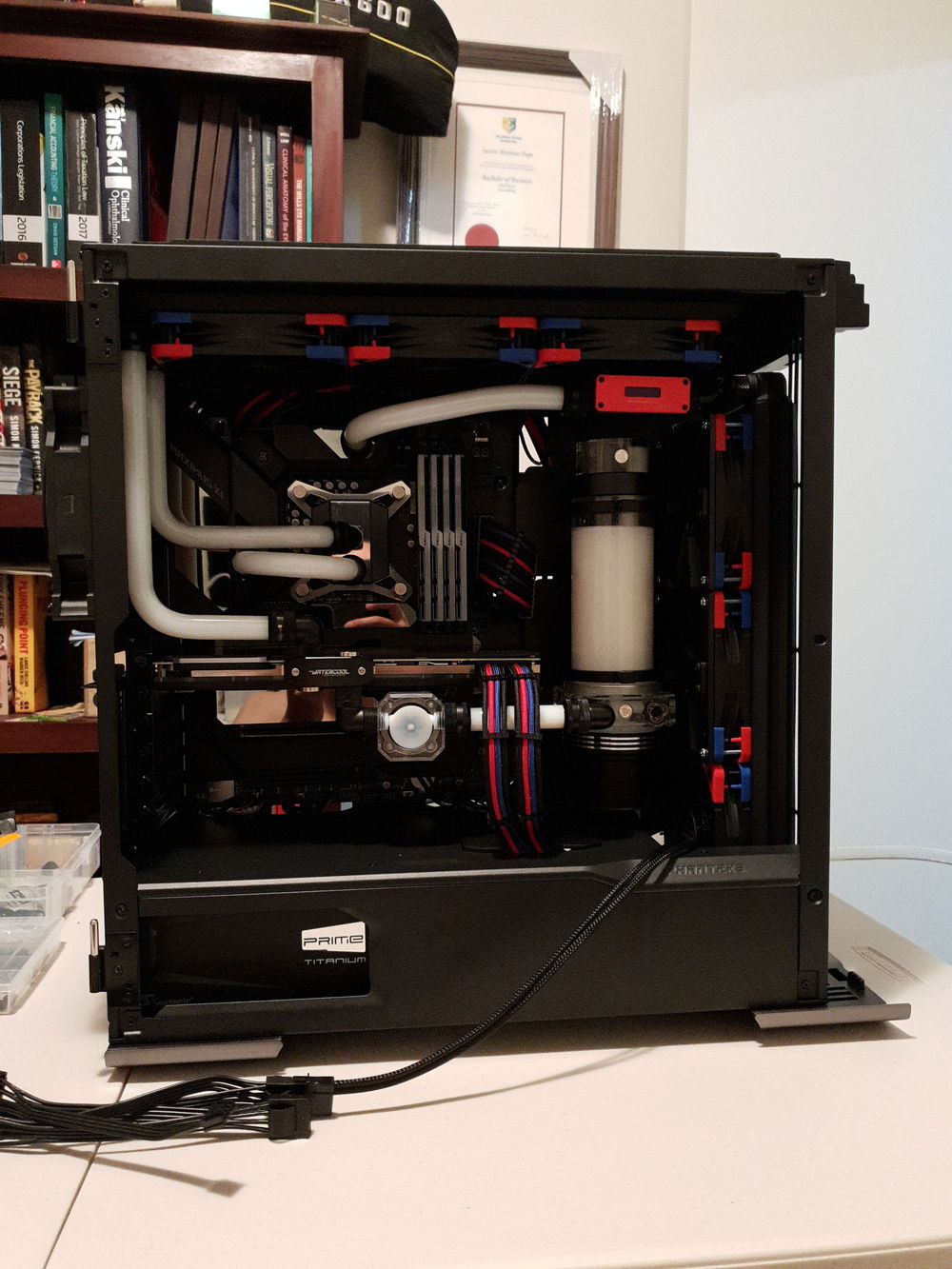 Coolant in before adding the dye. Using mayhems pastel white.