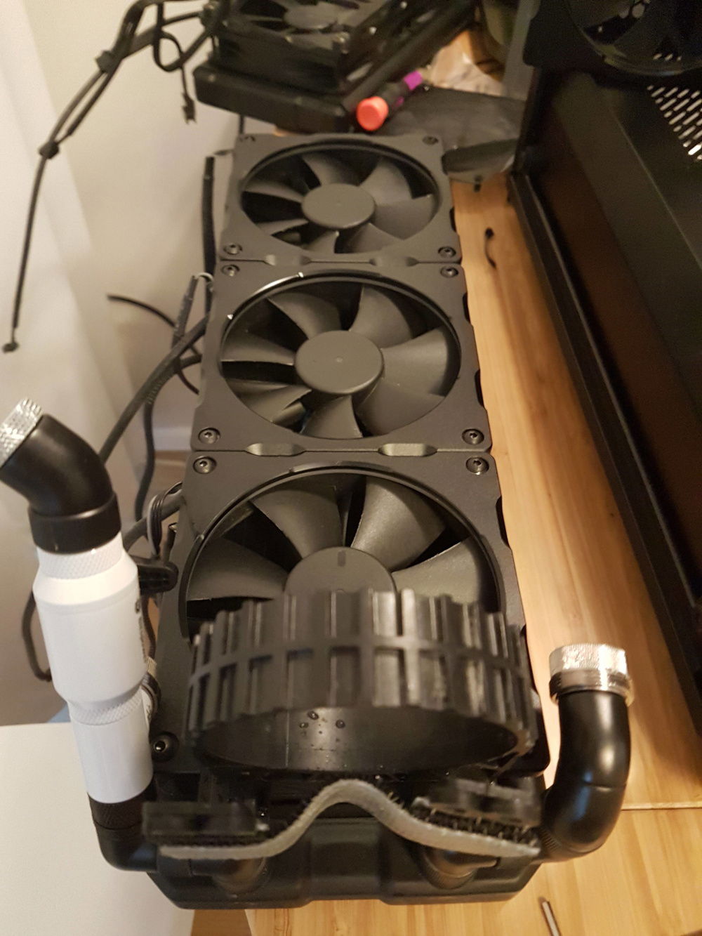 90 degree fittings used to accommodate pump