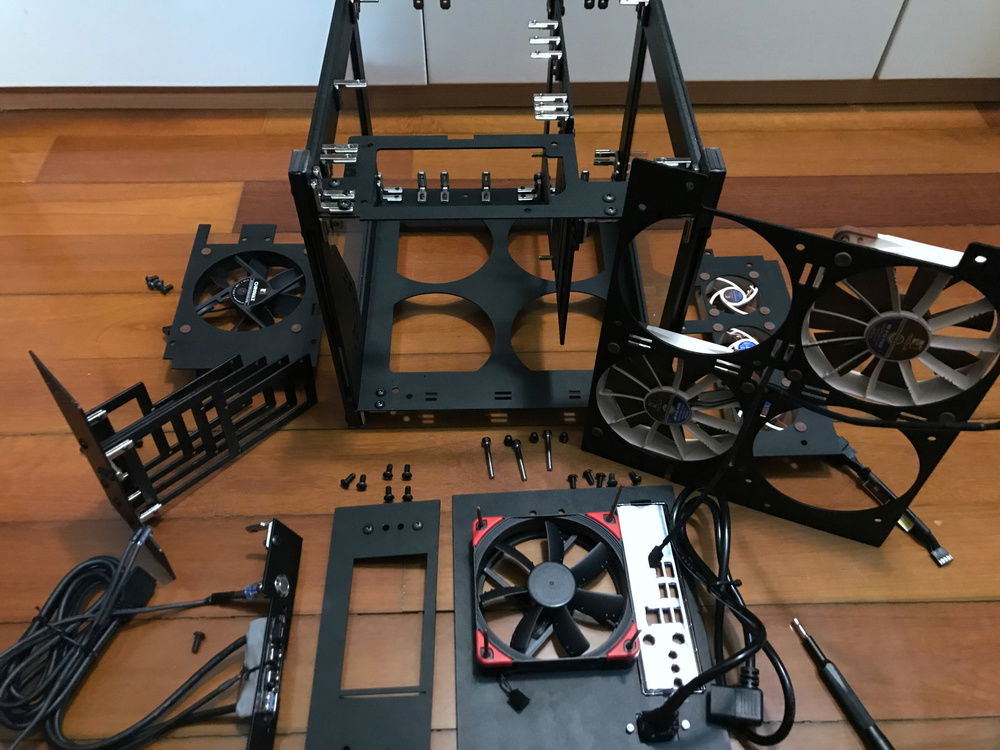 Full Disassembly of my DIY Case, Brackets can be screwed off from the outside to allow quick access to interior.