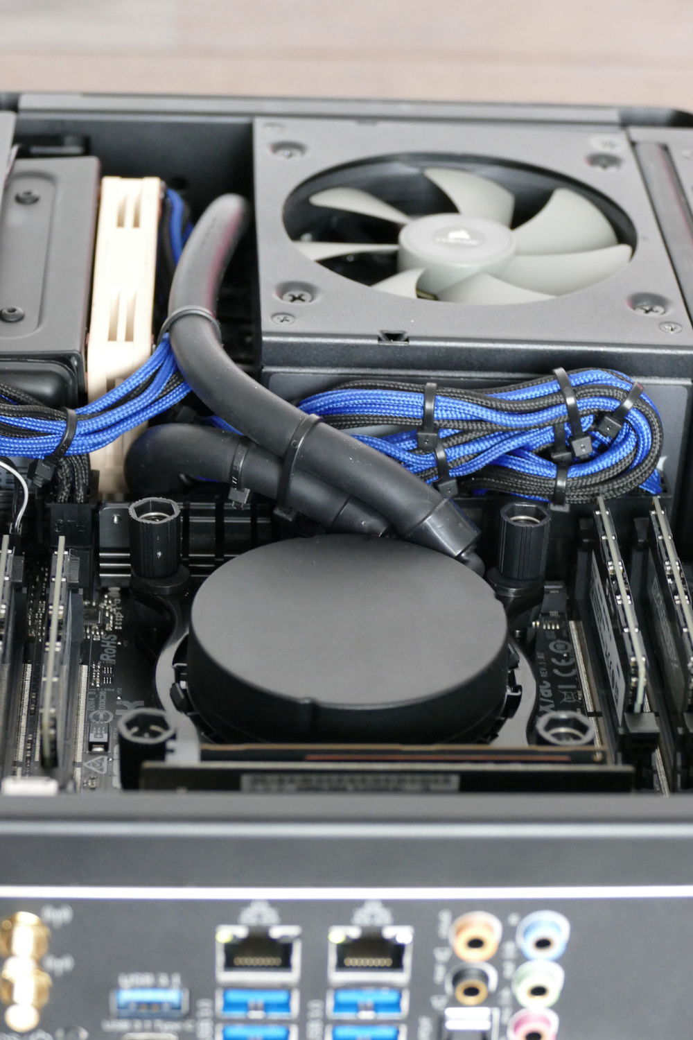 Detail of Cabling on Motherboard/AIO Routing