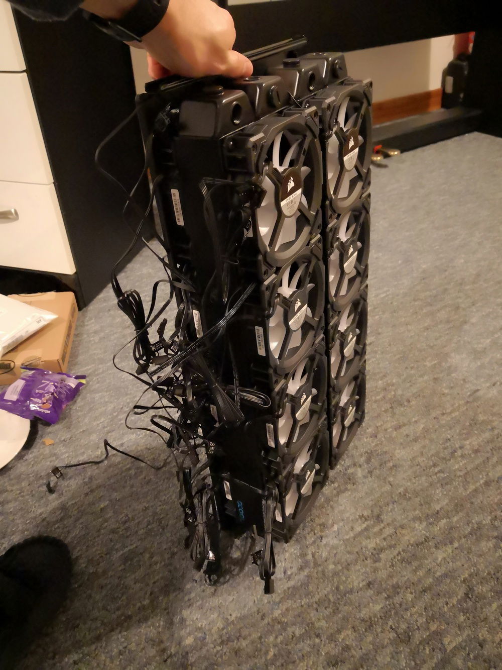 Front fan tray with everything attached