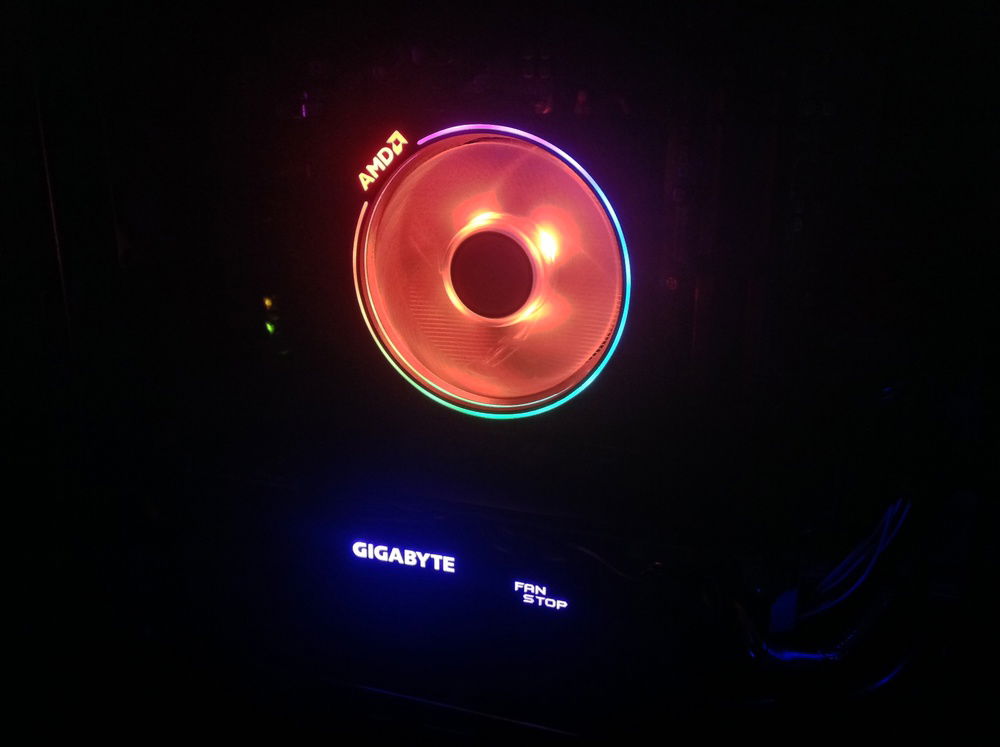 Picture of my PC with the side panel off while the lights were off Obviously