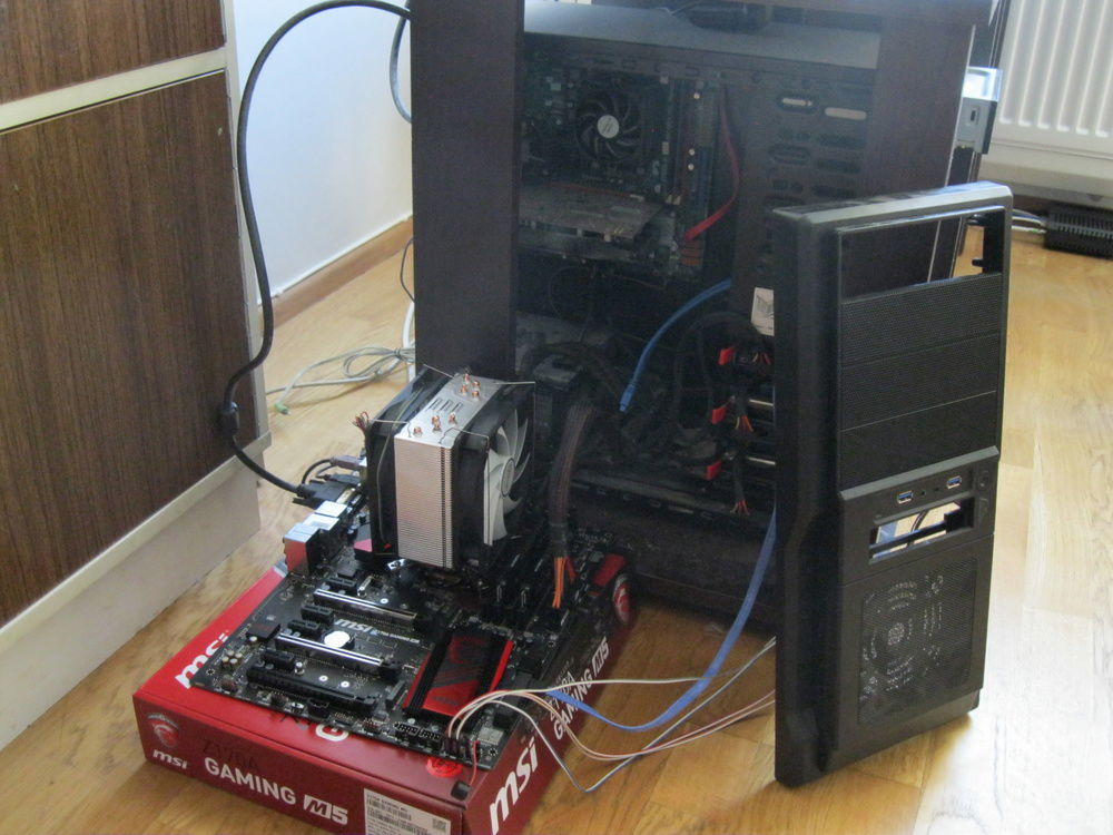 Breadboarding MoBo to see if system boots up.