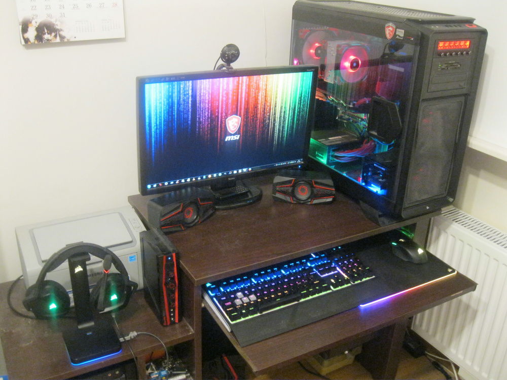 Full set of Corsair RGB peripherals.