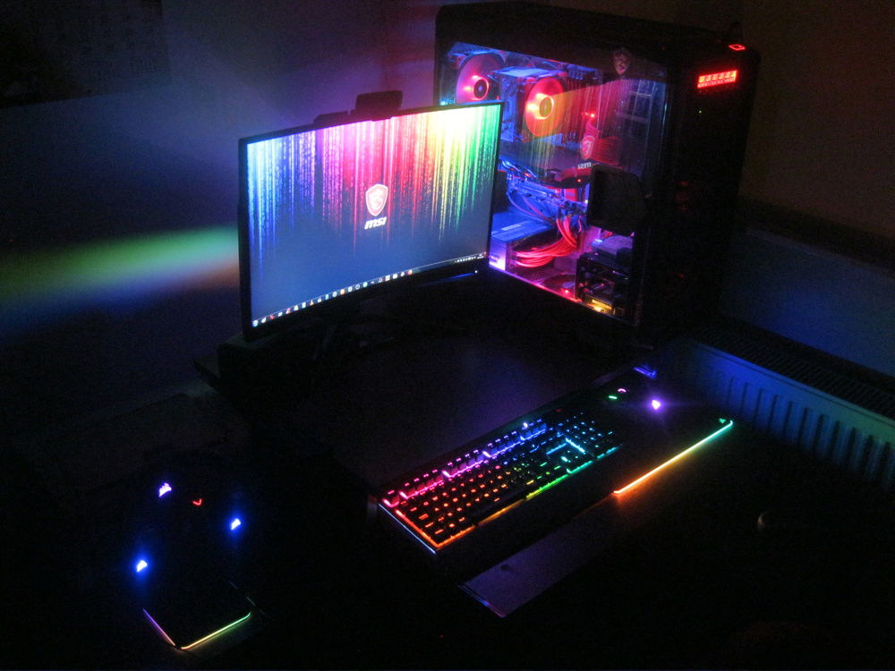 Night shot of complete setup.