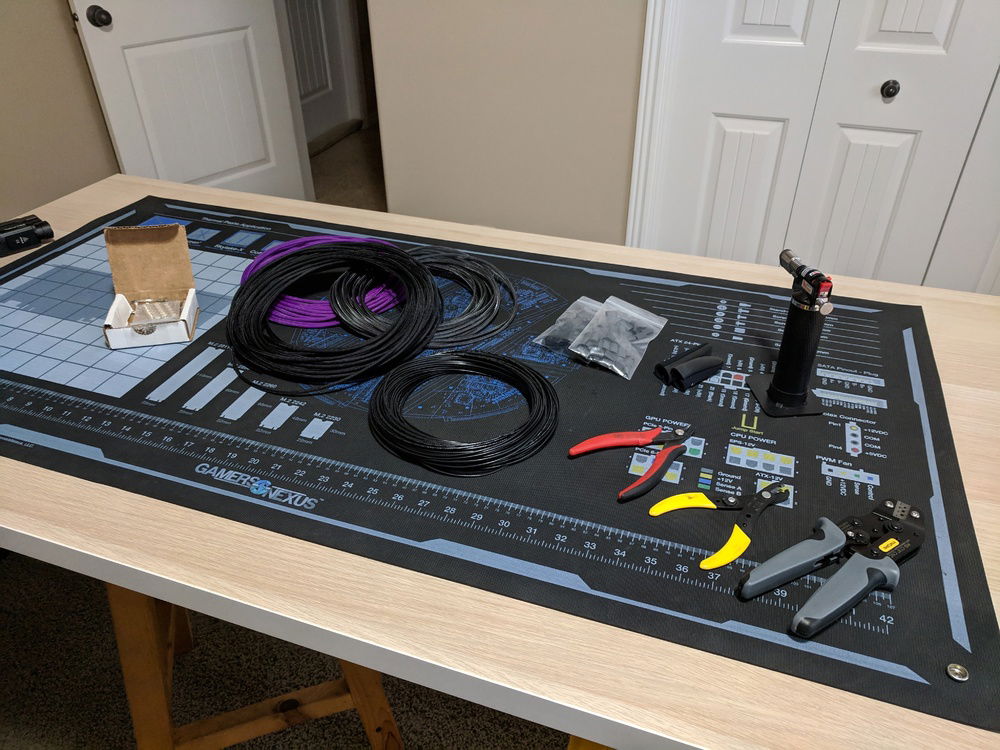 Time to sleeve the cables.