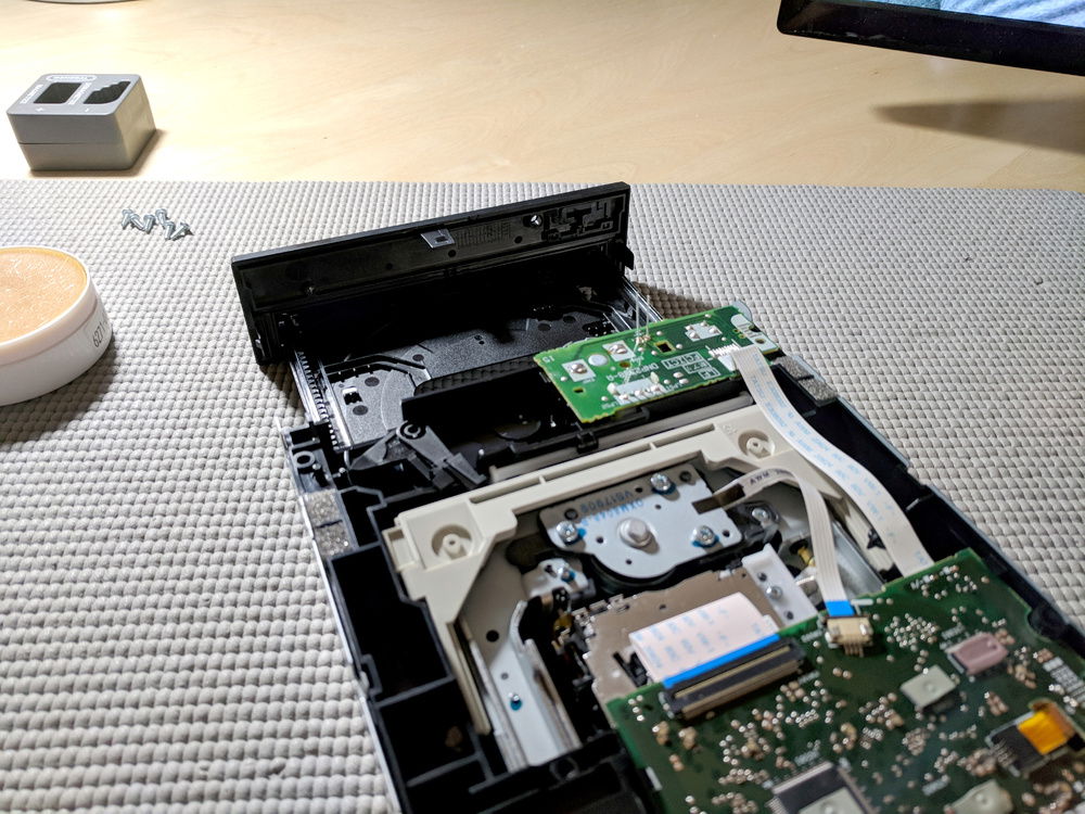 Just replacing the green LED in the optical drive with a white one.