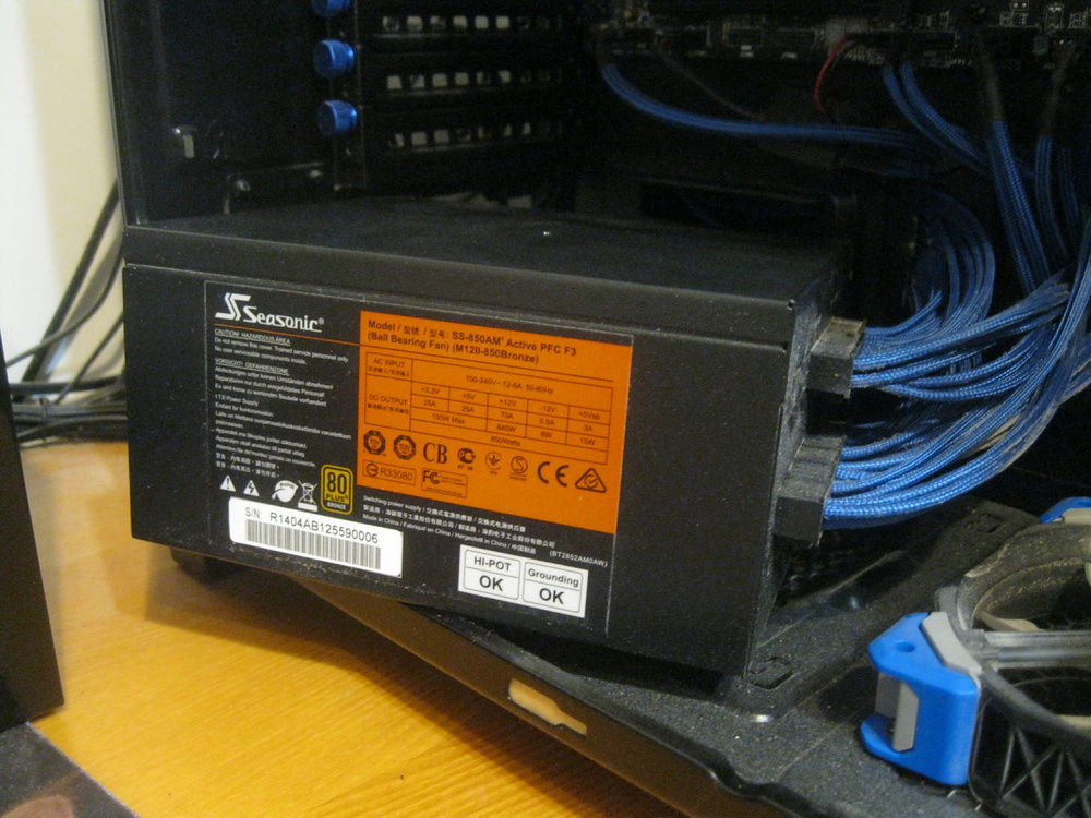 Time to pull out the old PSU: Seasonic M12II-850 EVO (80+ Bronze).