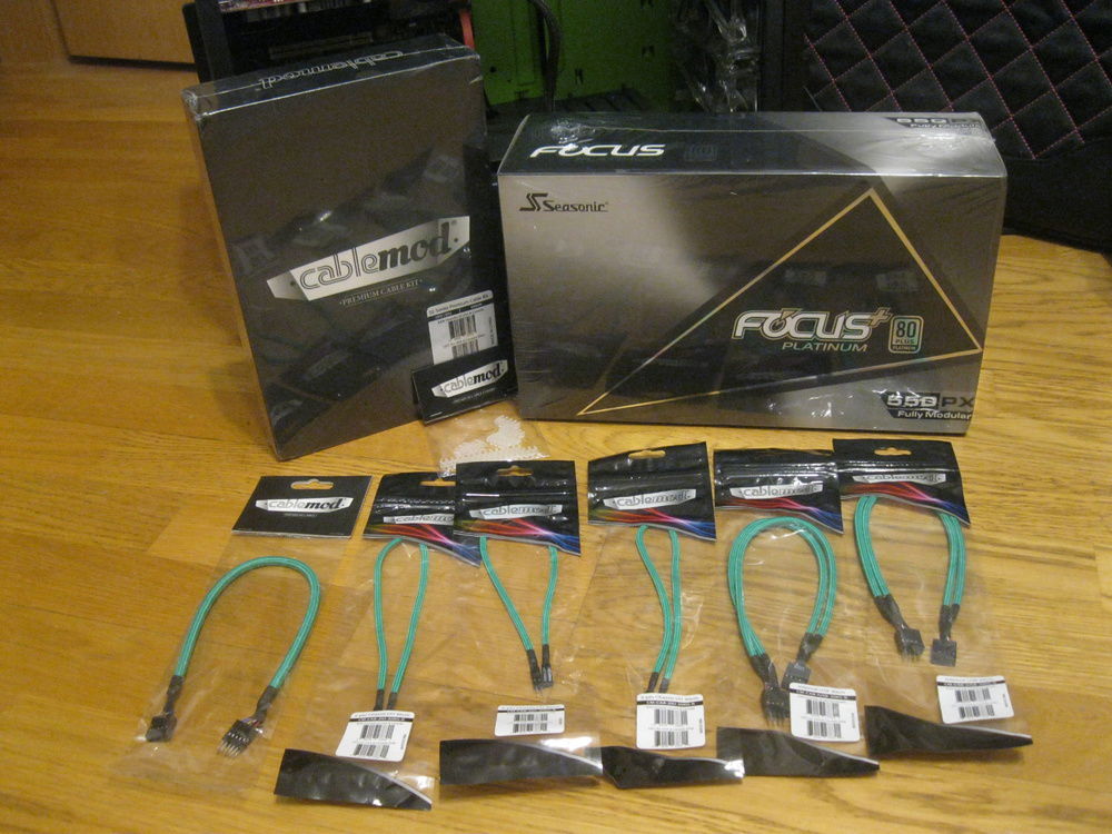 CableMod custom sleeved cables and new PSU as well.