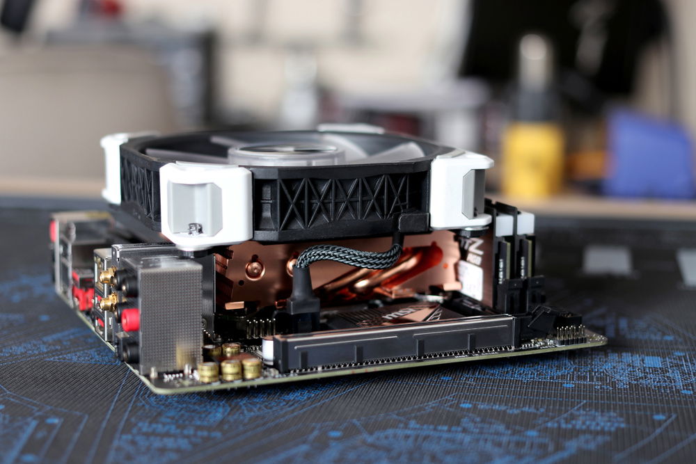 Custom length, sleeved fan cable.