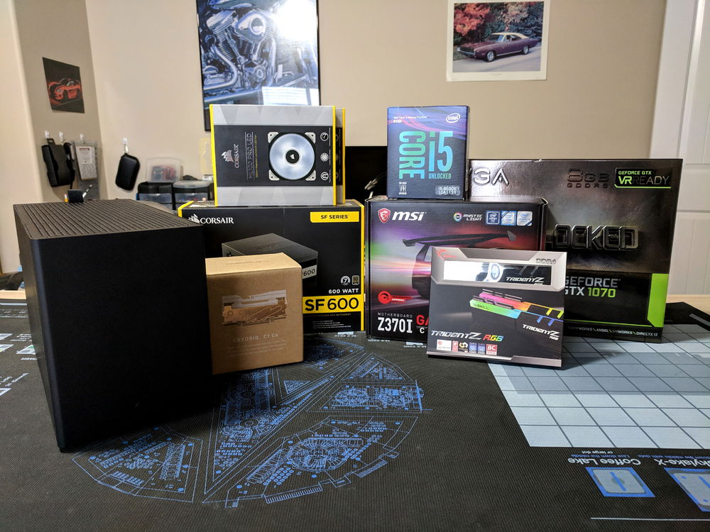 All the parts ready too be assembled.