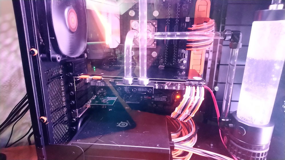 Close up of GPU + Tubing