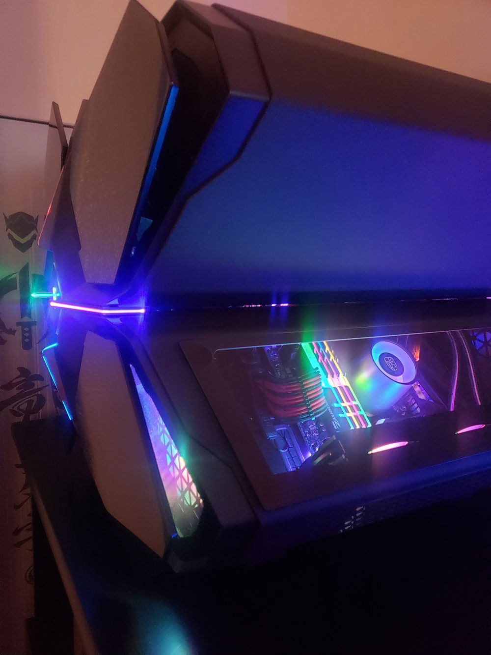 When the GPU reaches 56C, the case automatically opens the front compartment actuator doors