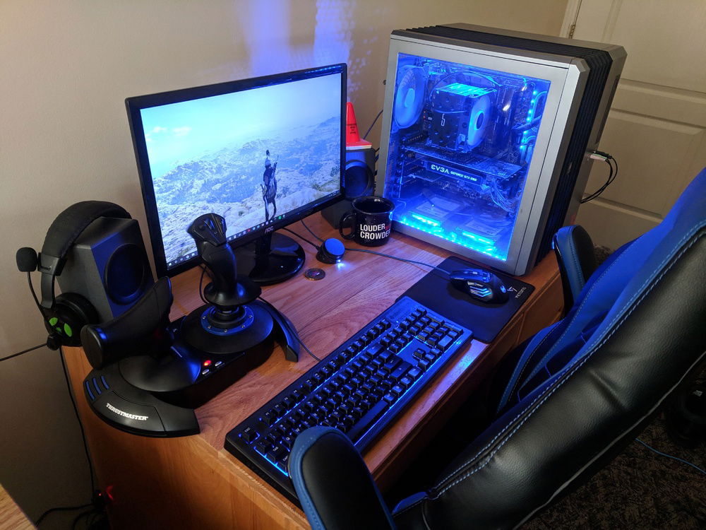 My whole (slightly cramped) setup