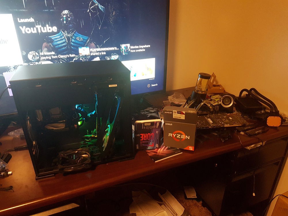 This was transferring the parts from the my last build and removing them and putting in the new parts into a new case