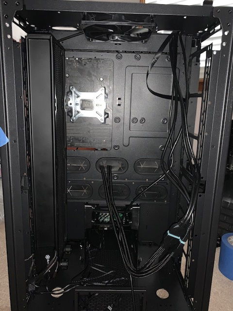 Back view hardware labs gts radiator installed. Waiting on cables to install all wiring.