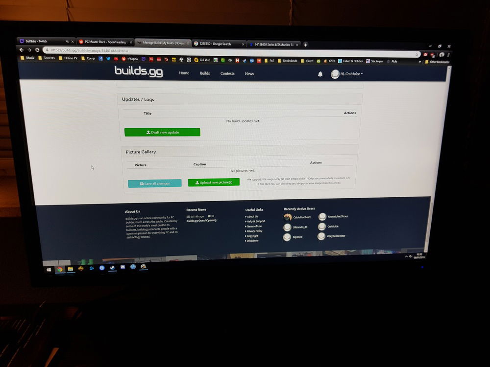 My awful 24 inch, 60 hz, screen. (Definitely the next upgrade)