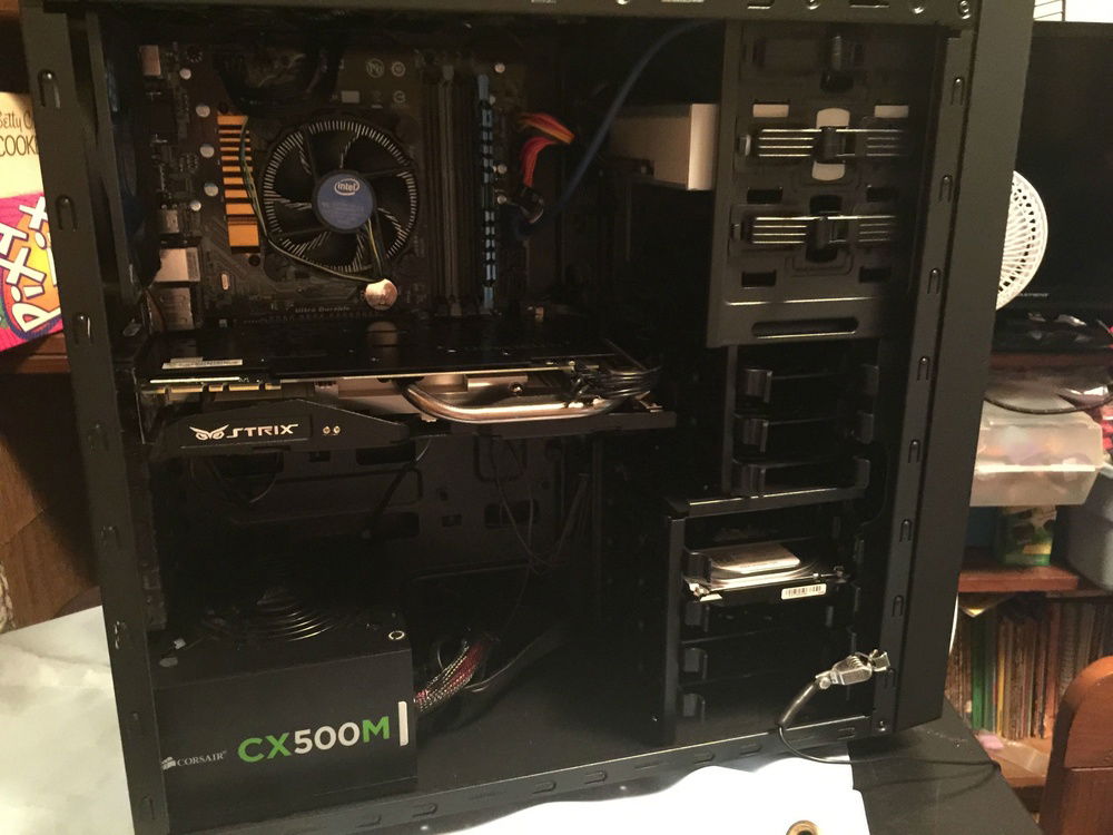 Internals (Before CPU cooler and additional HDDs were added).