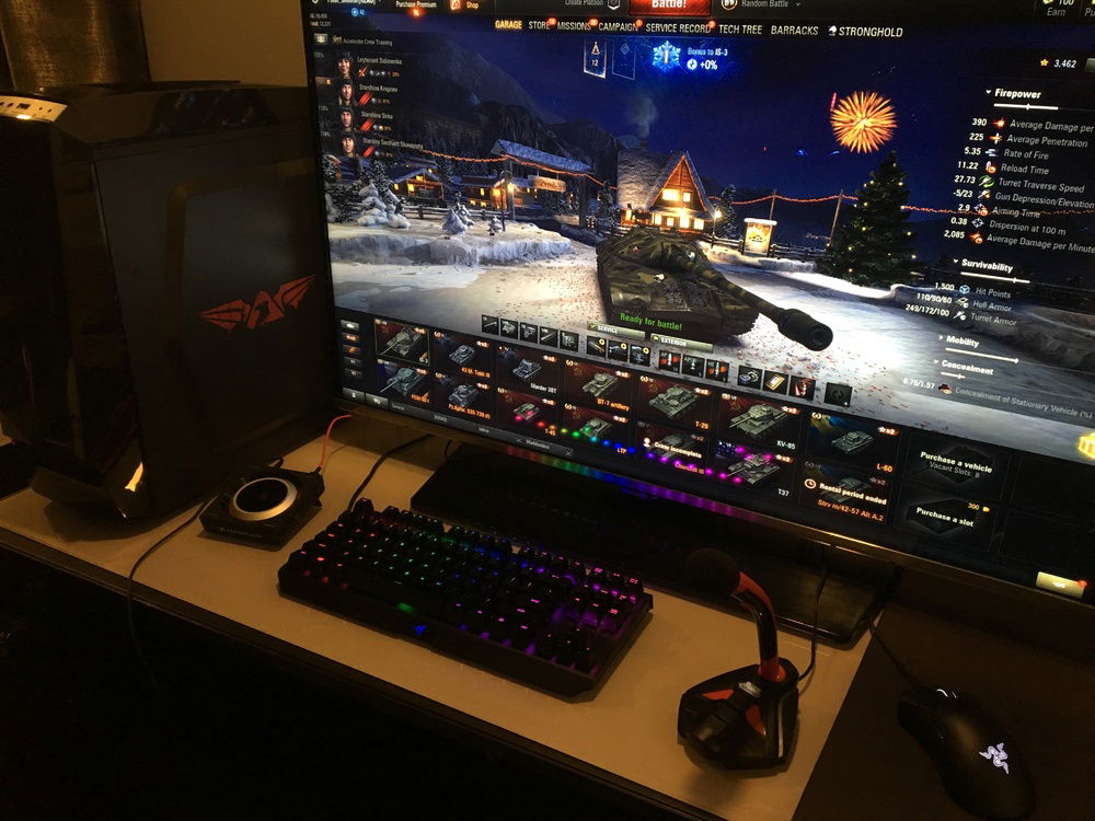 Took my PC with me for the holidays, and got to use the hotel's tv as a display for a while :). Also, mic has been upgraded since.