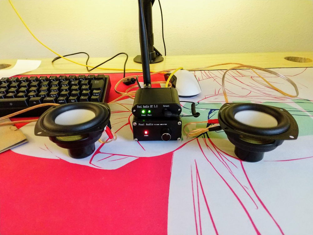 Installing speakers into the desk