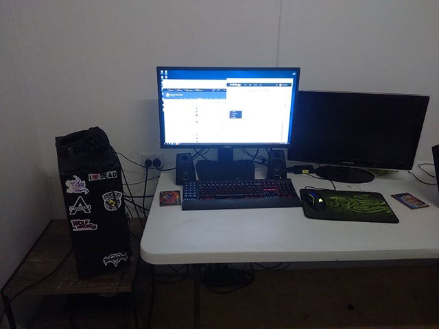 PC with monitors and peripherals