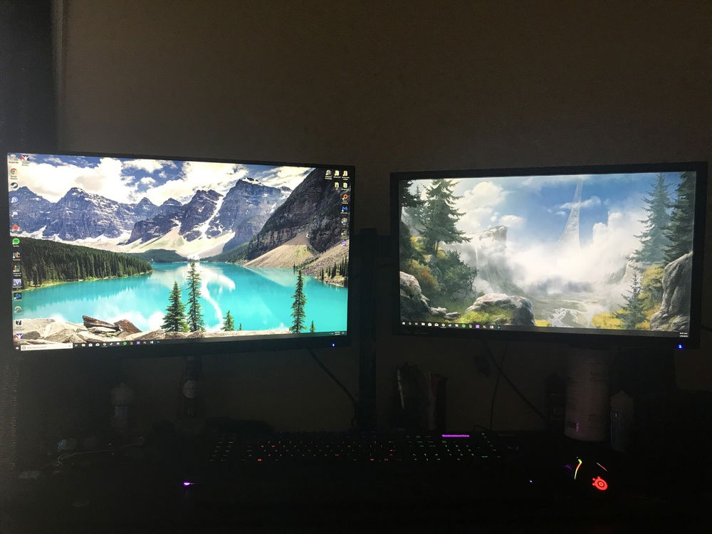 27” 2k on the left and 24 1080 on the right.