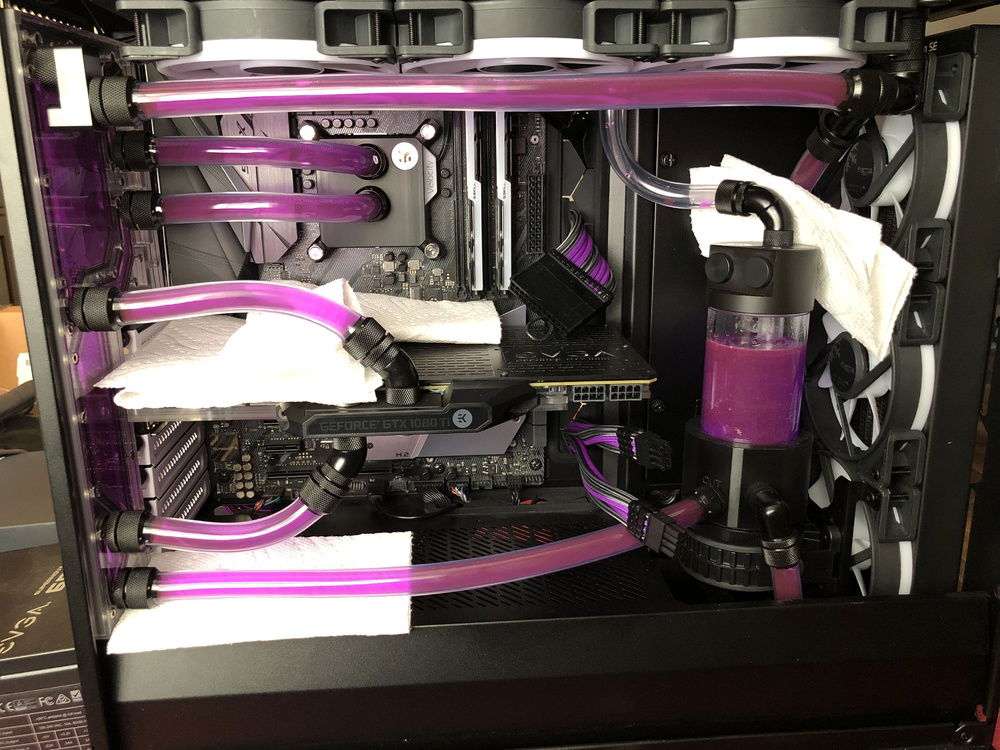 Leak testing the Cryofuel, and waiting for a fan extension cable before finishing up.