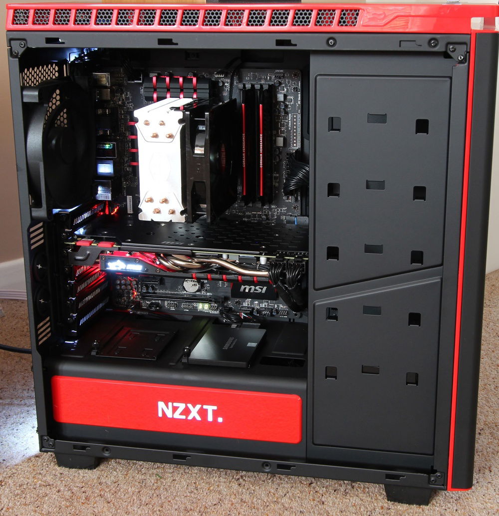 Finished build, note this is with the previous GTX 980Ti before the upgrade to the 1080Ti. I don't have any decent shots of the build with that yet.