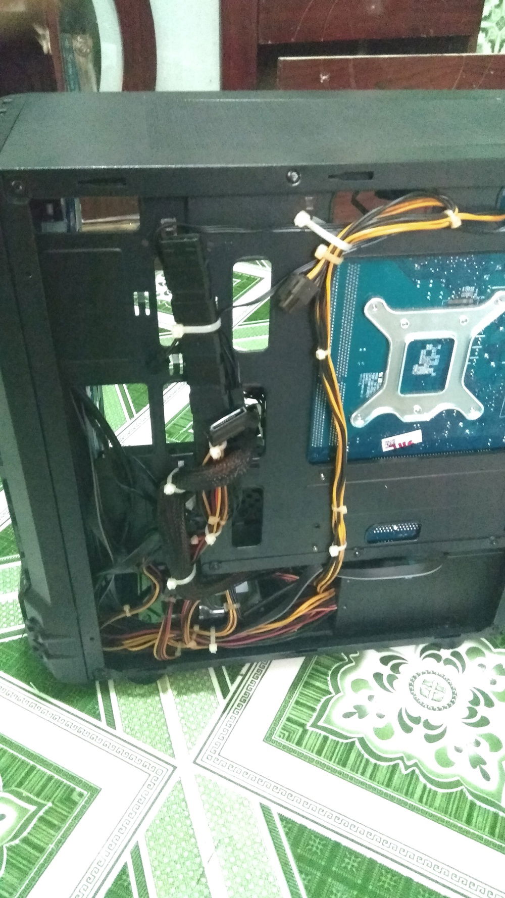 Throw in some cable ties and done.

Not the best cable management but will do.