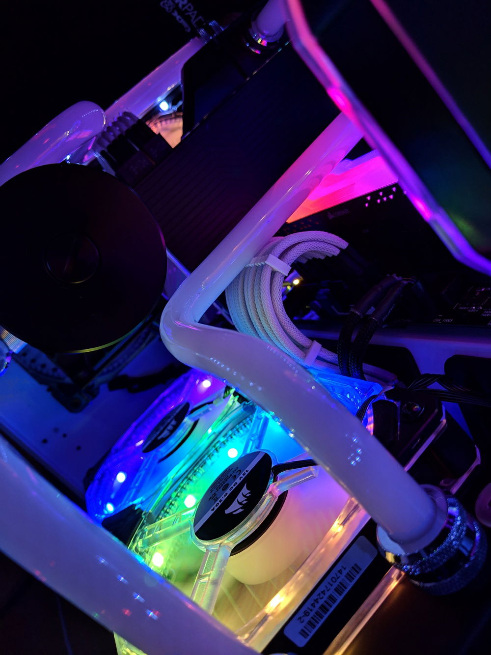 Top down shot of radiator and tubing