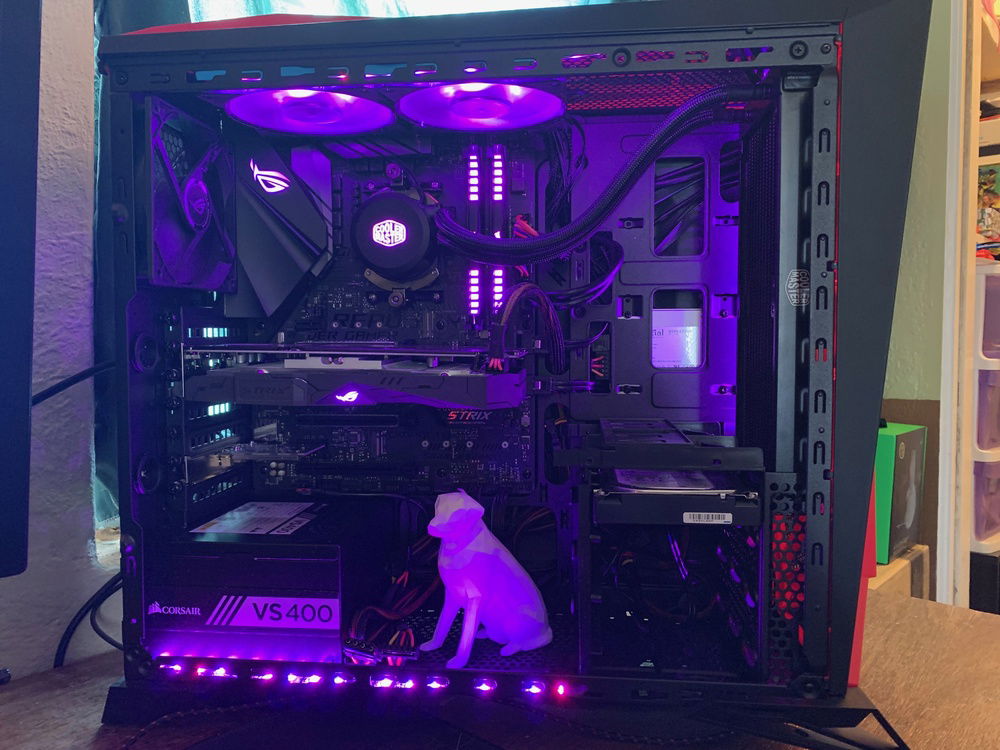 inside of the pc (side panel removed)