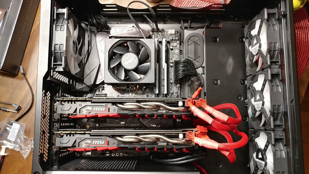 P.O. 1.0 Build Day. There was no AM4 mounting hardware for the H100i at this point in time. I was outraged.