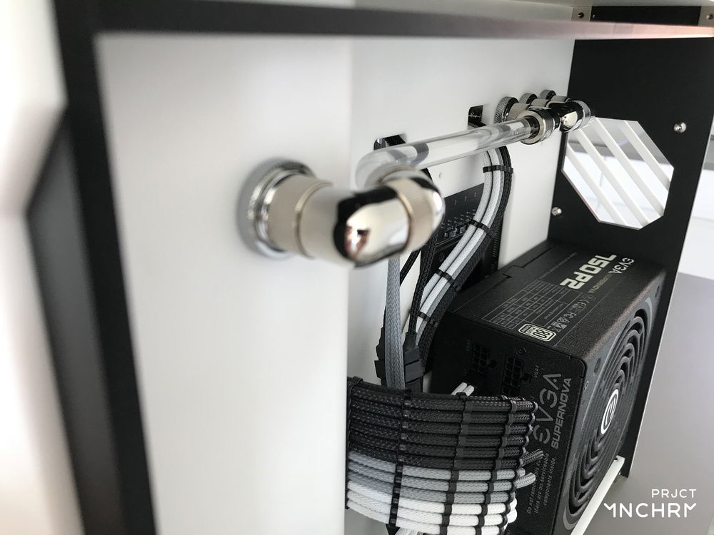 Top view of the loop that runs at the back and into the front radiator.