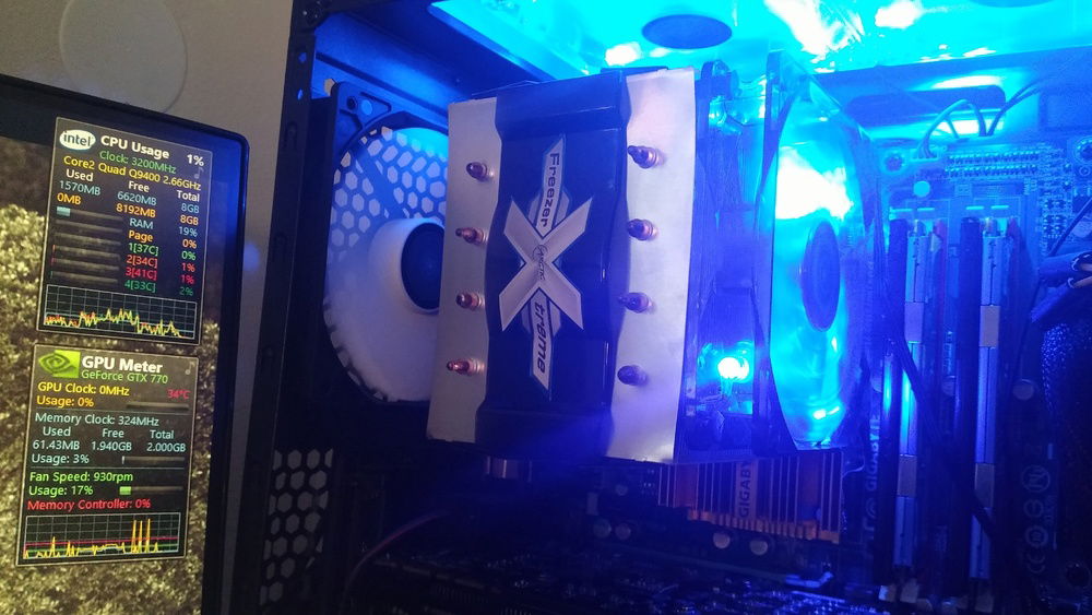 added additional fan to the cooler - pic with previous motheboard