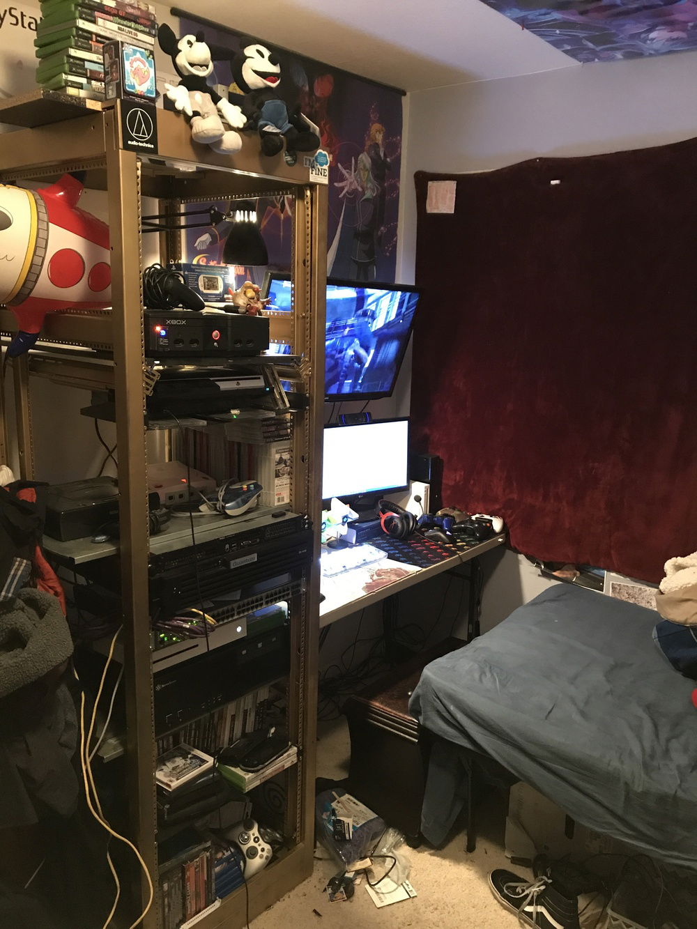 And this is my server rack, it holds my entire console collection, my network switch and my games server, as well as my pc