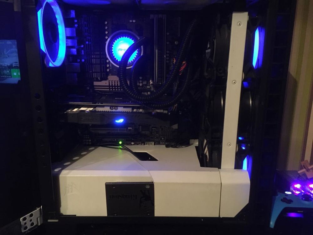 so done more custom modding. had to cut the psu shroud to fit my push pull 360 config and also extended so goes full length of case. next is to take out psu shroud and respray and line everything up correctly