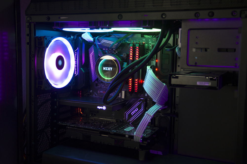 I like the contrast of the RGB with the black components. However I went with white cablomod cables since they reflect the RGB light nicely