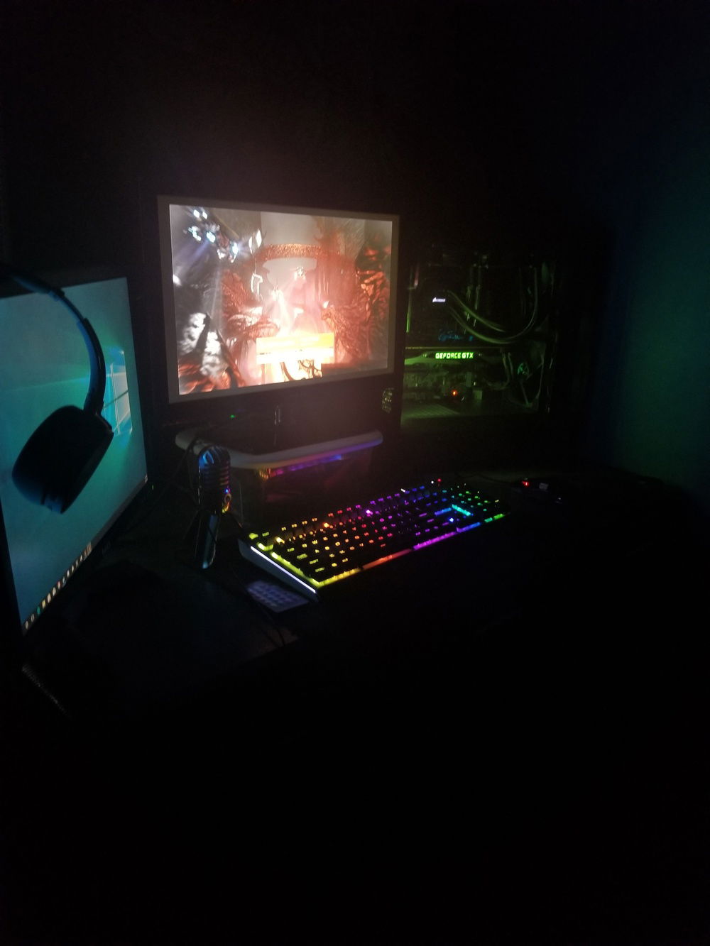 I am looking for upgraded monitors and RGB lighting!
