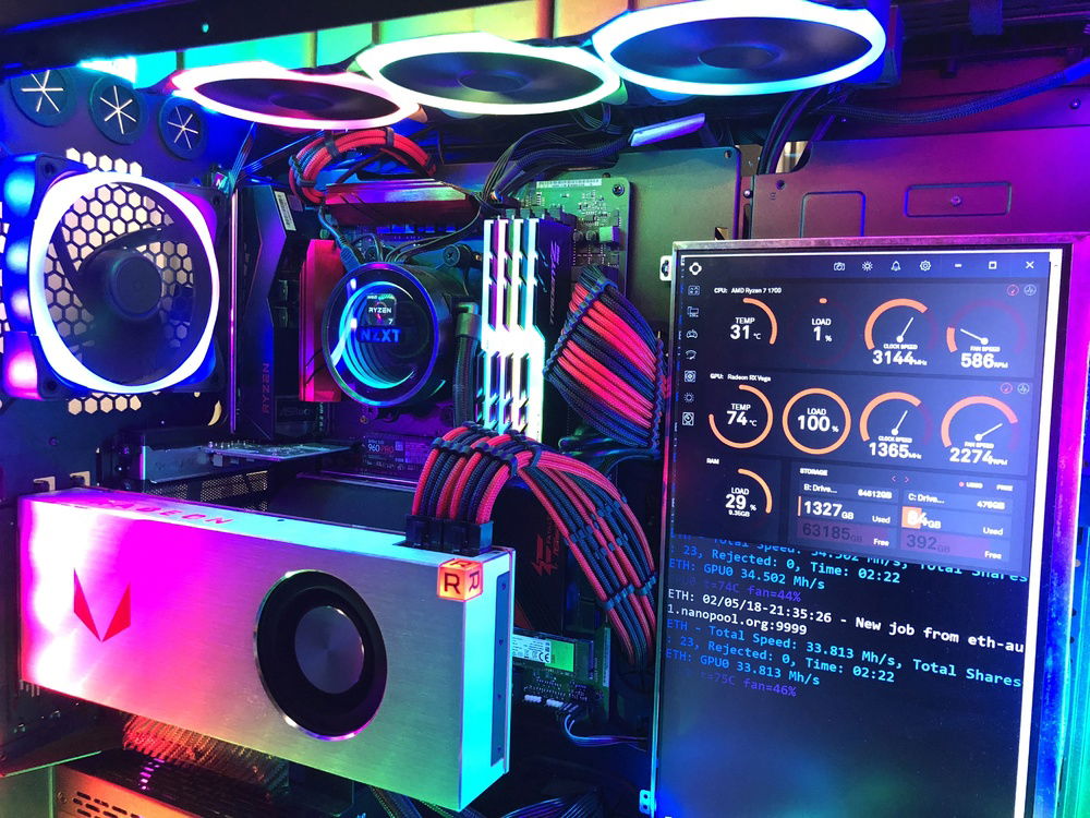 CAM software displayed on internal monitor