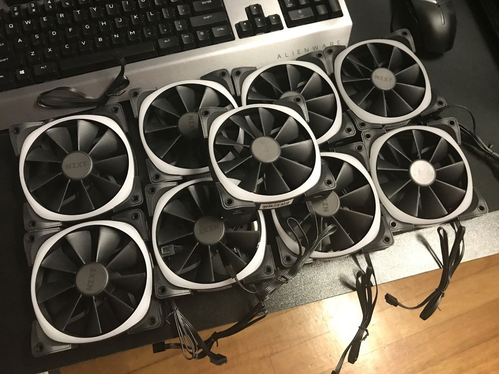 9 NZXT Aer RGB fans