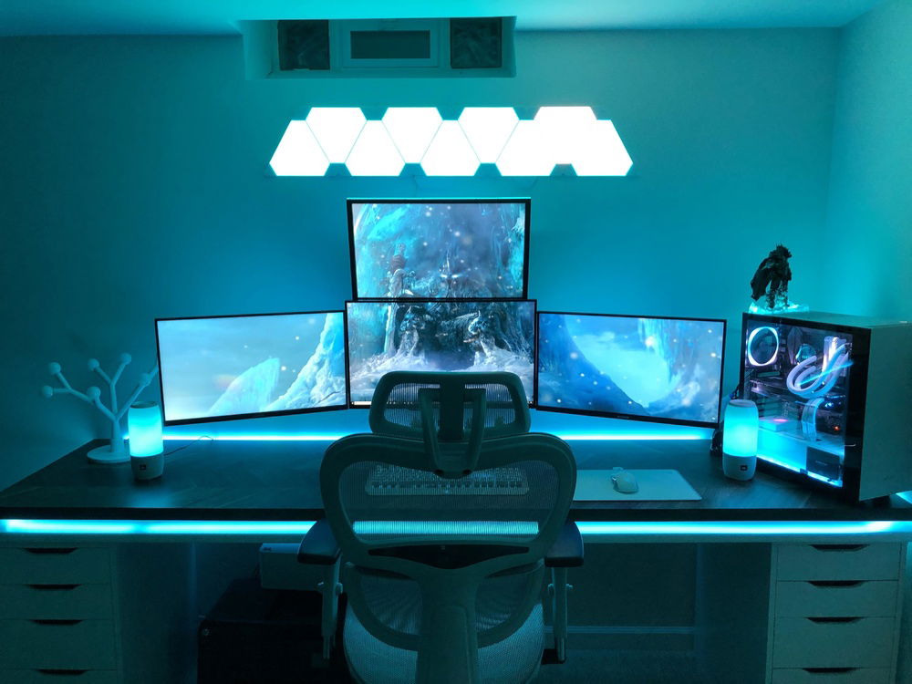 Front view of PC setup