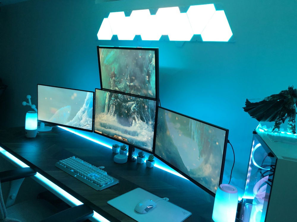 Side view of PC setup