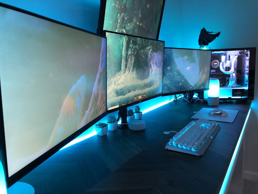 Side view of PC setup